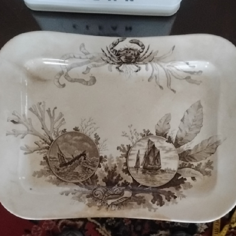 Vintage Nautical Themed Ceramic Tray